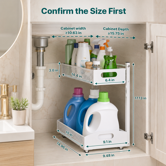 2-Tier Adjustable Under Sink Organizer