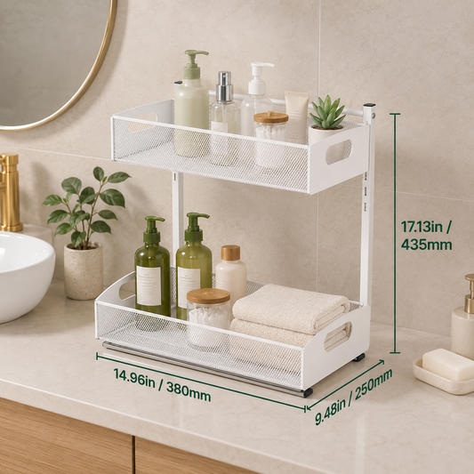 2-Tier Adjustable Under Sink Organizer