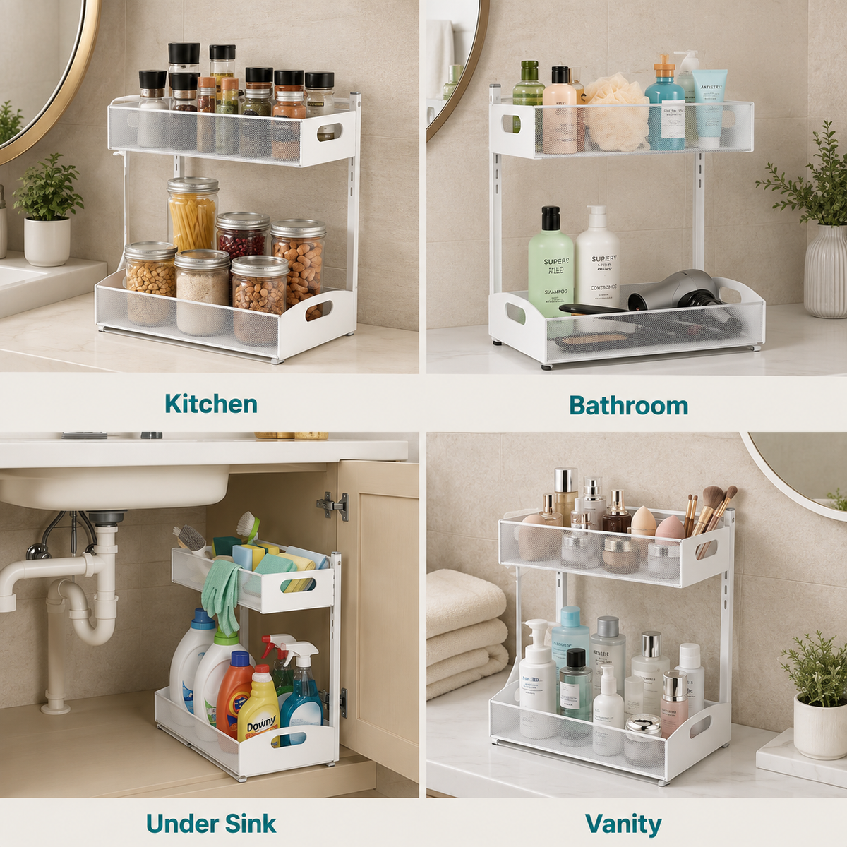 2-Tier Adjustable Under Sink Organizer