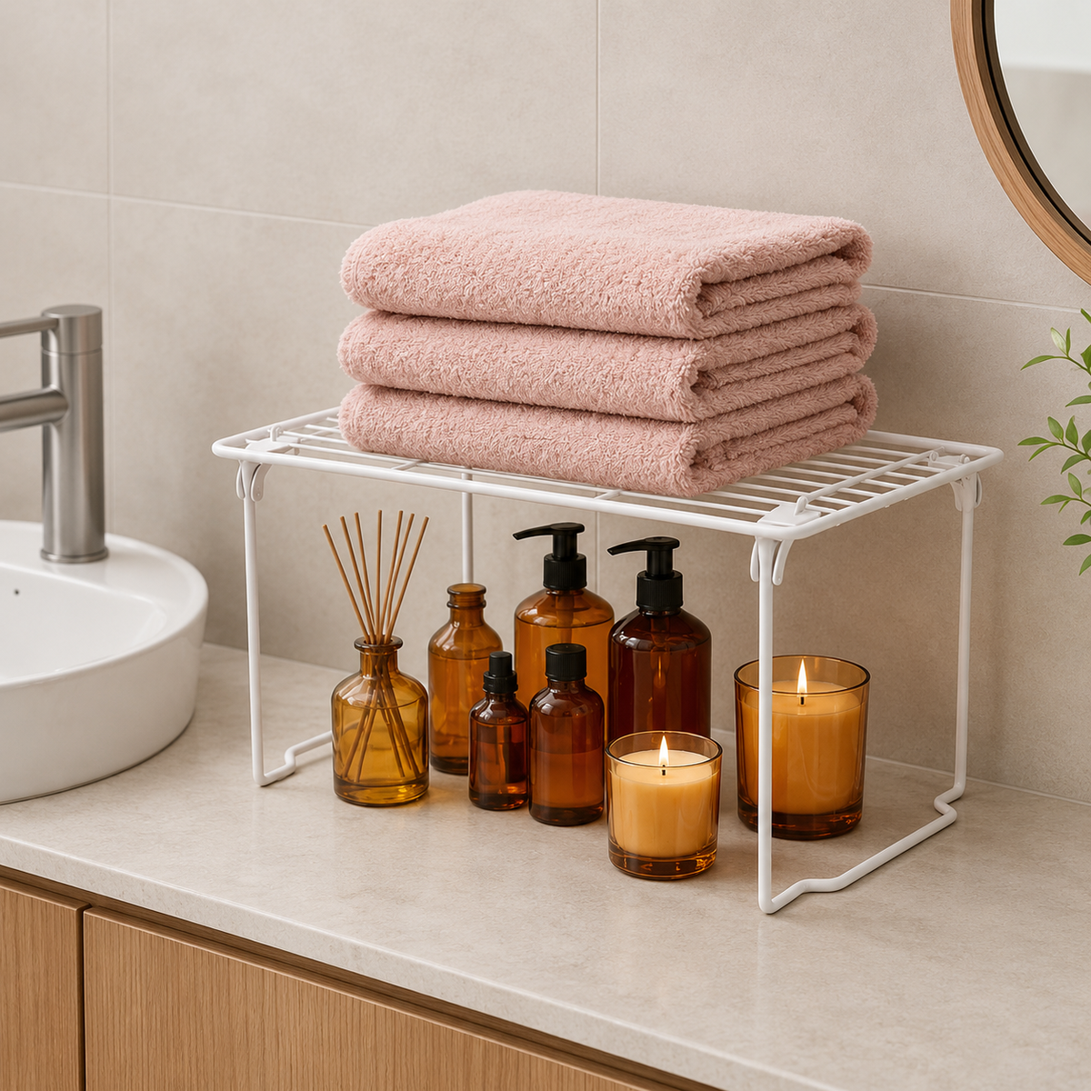 Stackable Foldable Wire Storage Shelf