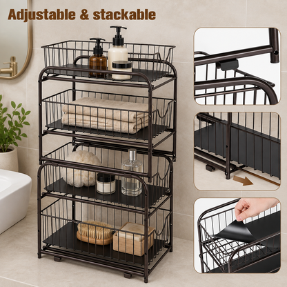 2-Tier Sliding Under Sink Organizer 2 Pack