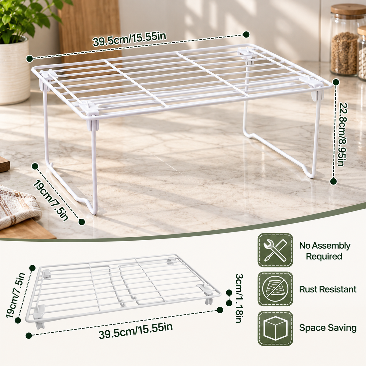Stackable Foldable Wire Storage Shelf